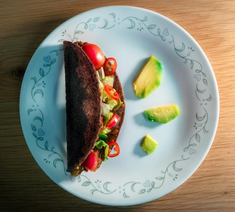 5-Min Cheesy Bean Tacos