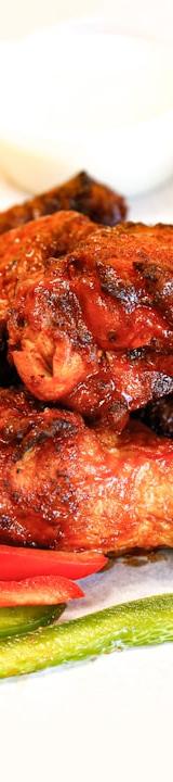 20-Min Grilled BBQ Chicken Wings & Peppers