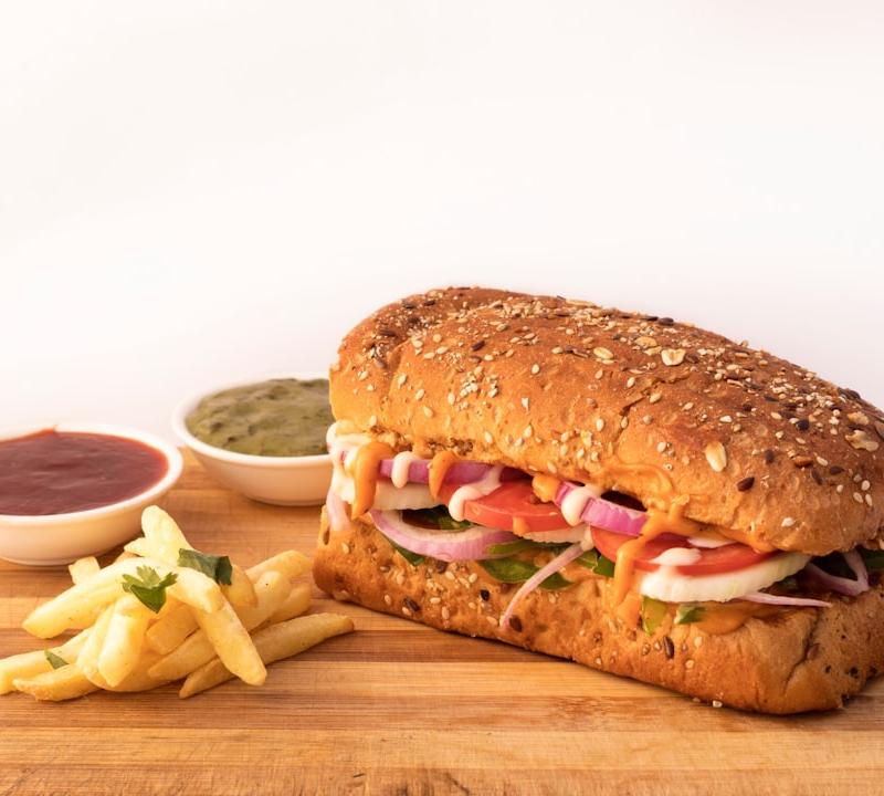 Crispy Pesto Mozzarella & Zucchini Sandwich