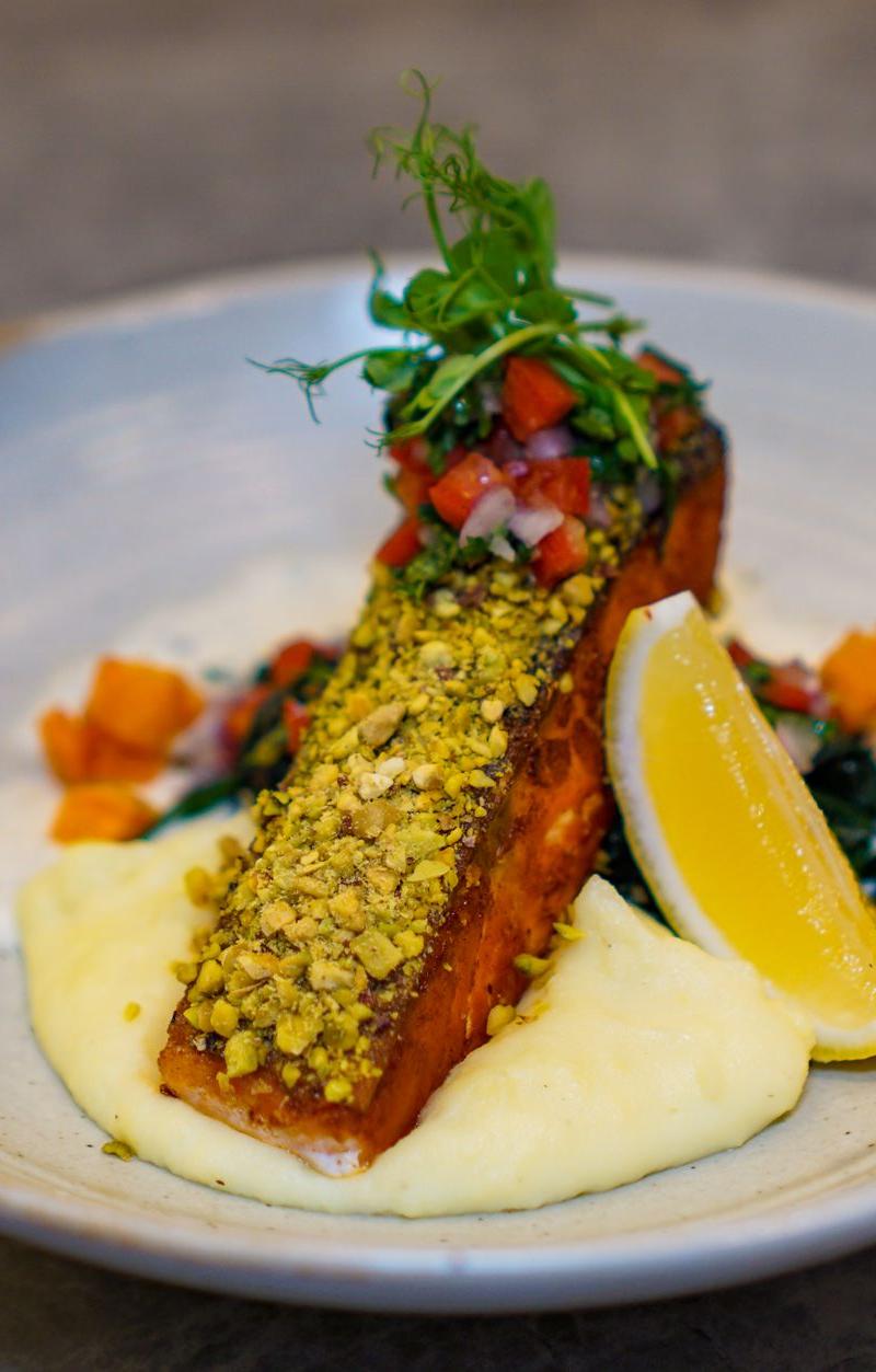 Pesto Salmon with Tomato Salsa