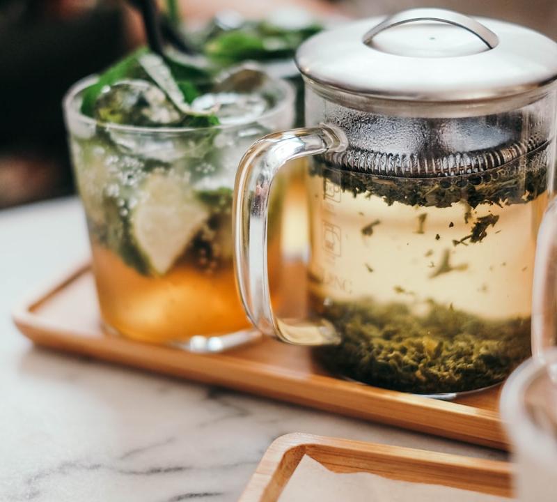 Iced Mint Tea with Honey & Lime