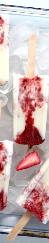 Strawberry Honey Yogurt Popsicles