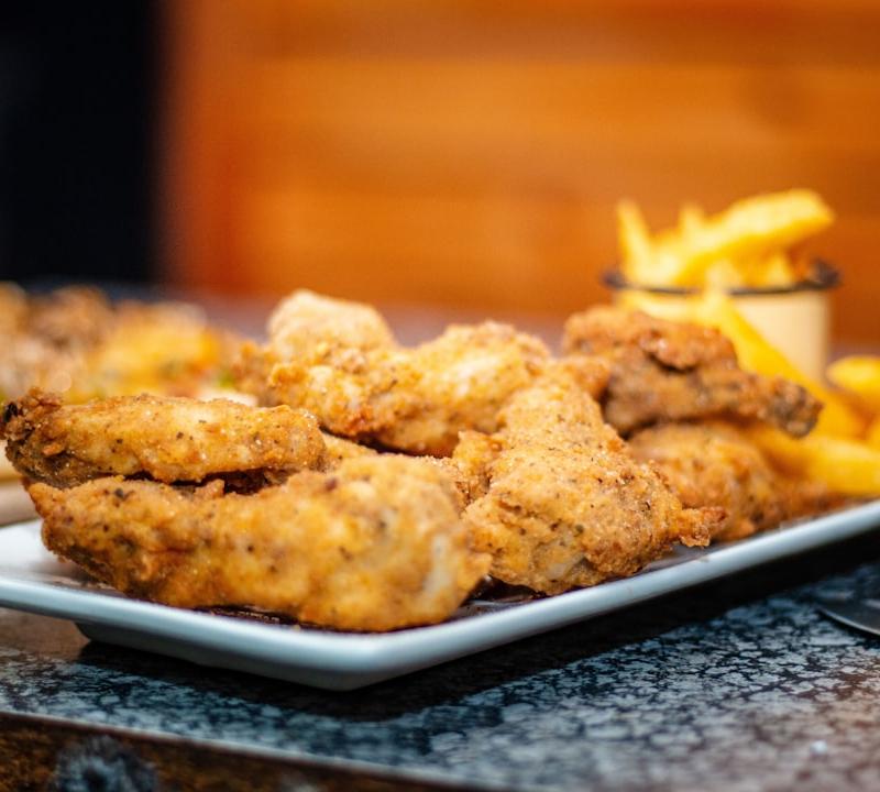 Baked Lemon Pepper Wings with Crispy Fries