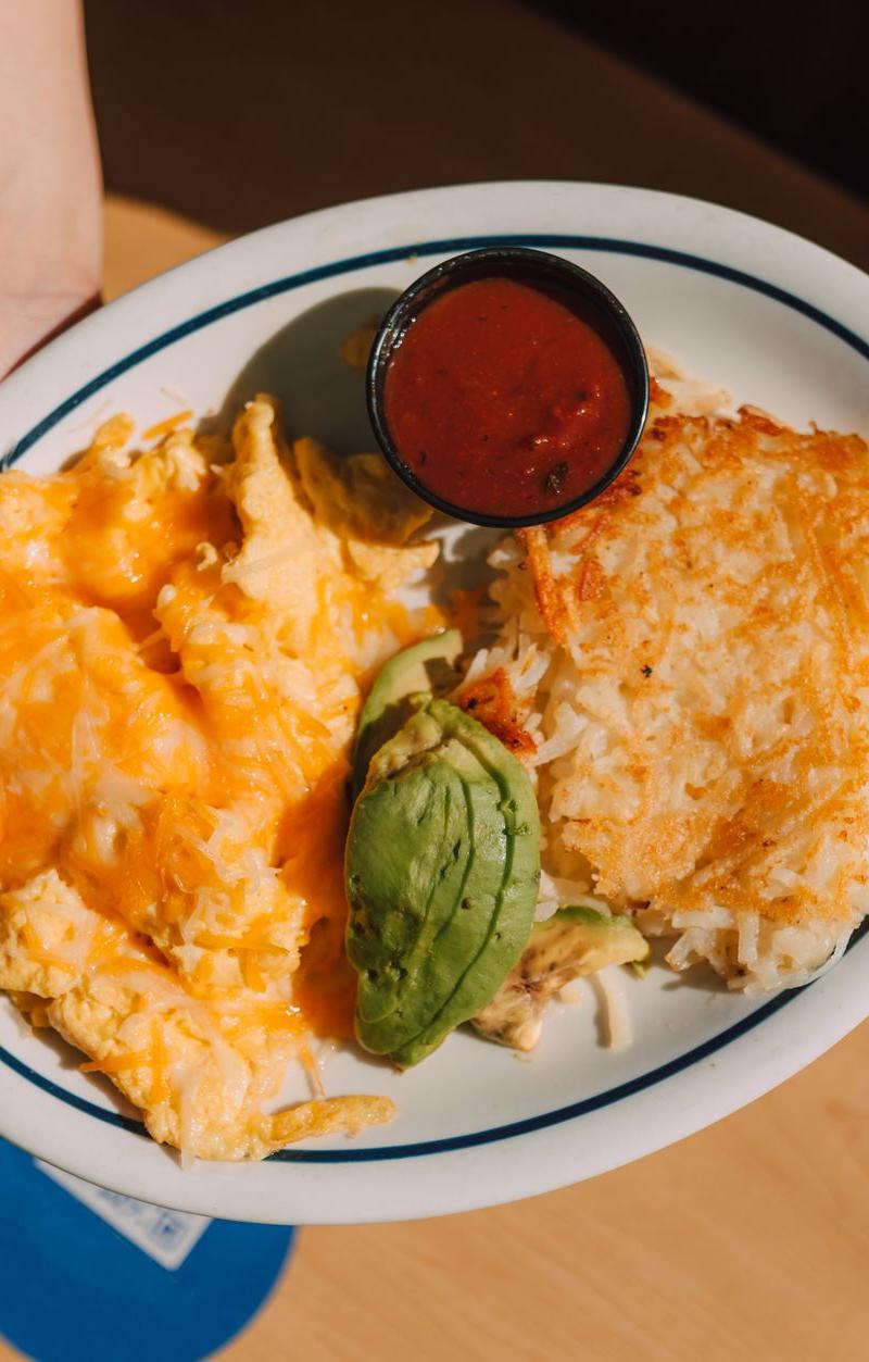 Bacon Cheddar Scramble with Hash Browns