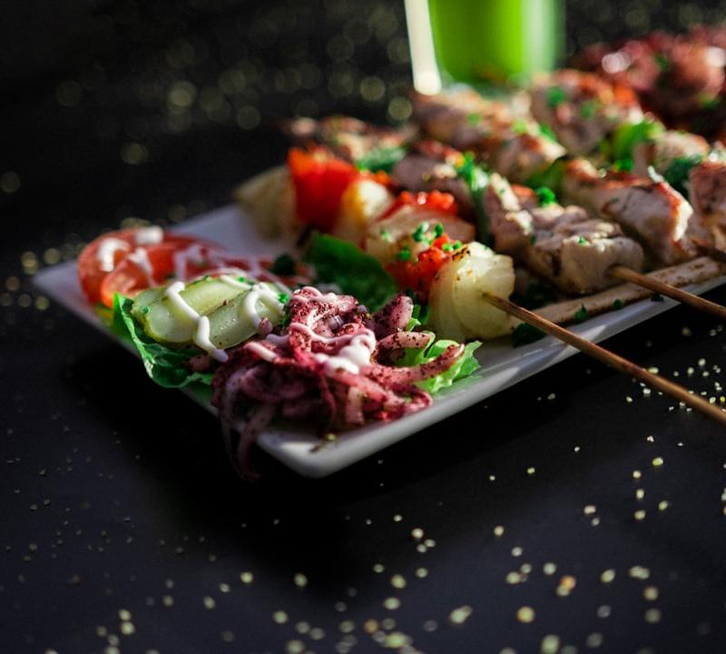 Greek Chicken Souvlaki with Pita & Salad