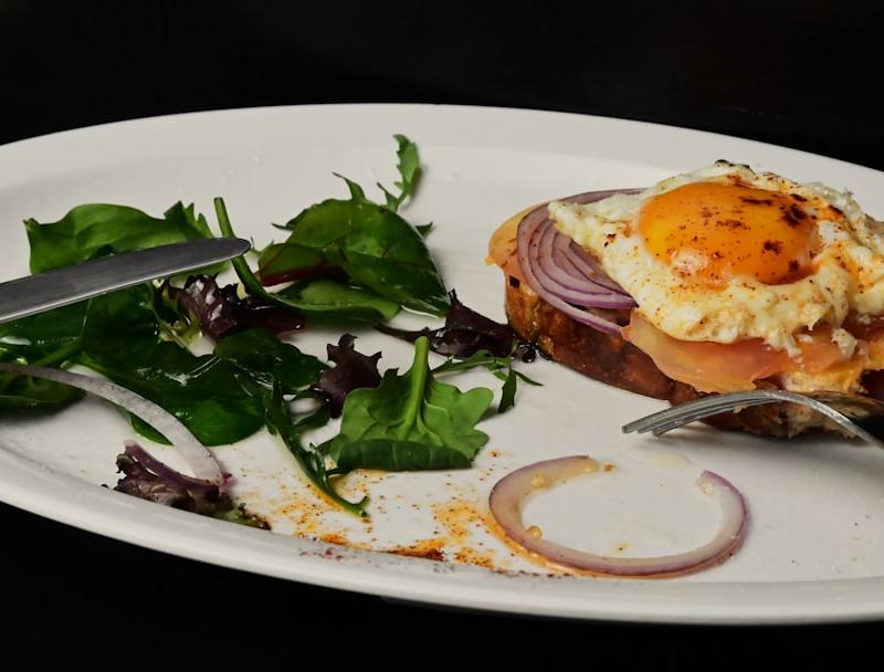 Open-Faced Tuna Melt with Egg & Greens