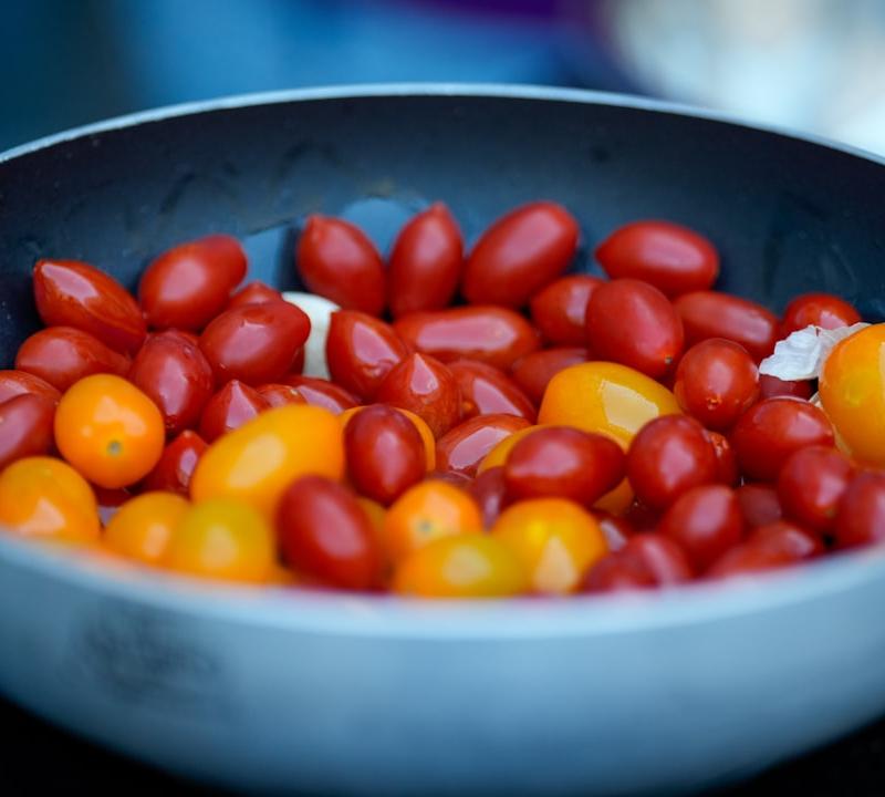 Blistered Cherry Tomatoes with Garlic