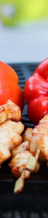 Glazed BBQ Chicken & Pepper Skewers