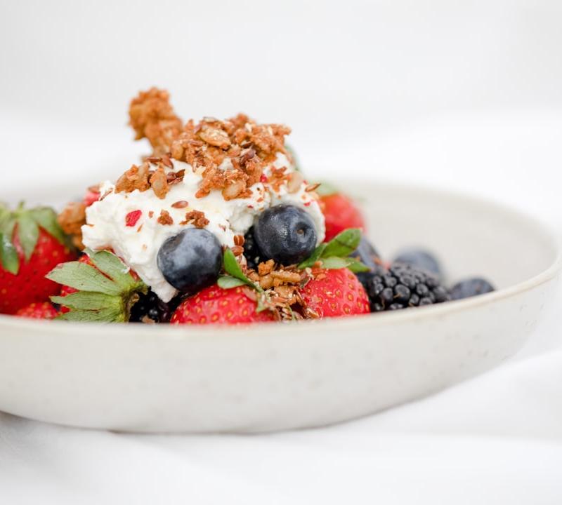Whipped Cottage Cheese Bowl with Berries & Honey