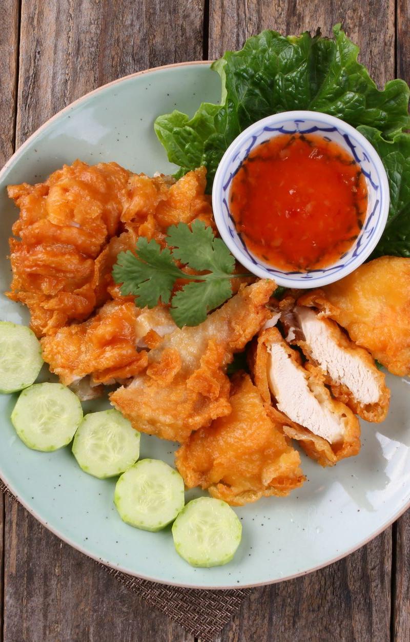Sweet Chili Chicken Thighs with Crispy Greens