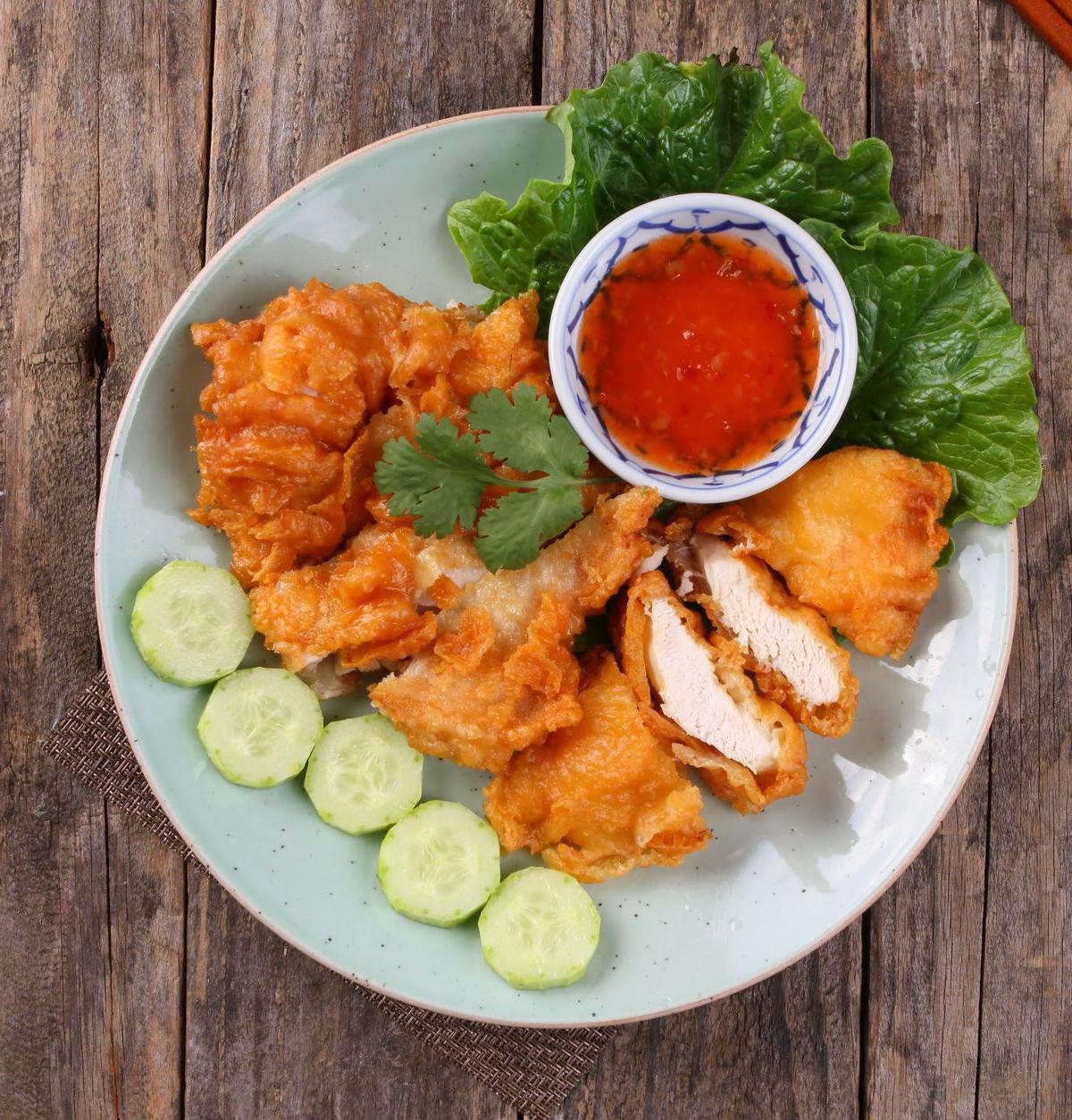 Sweet Chili Chicken Thighs with Crispy Greens