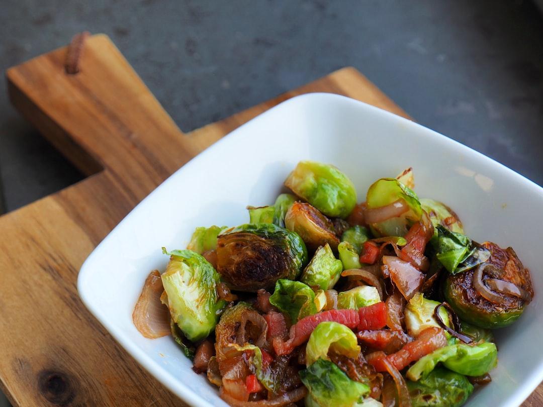Warm Sesame Brussels & Lentil Salad