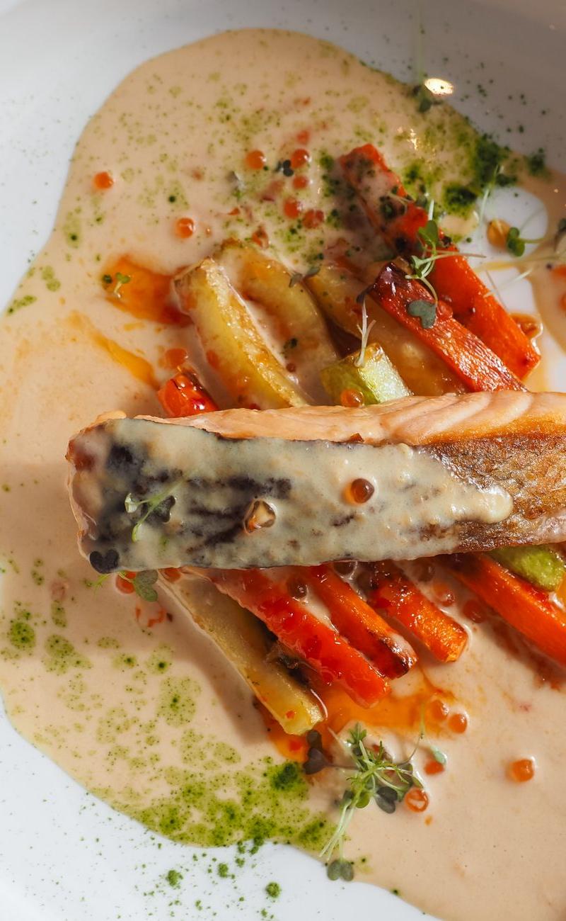 Maple-Dijon Glazed Salmon with Roasted Carrots